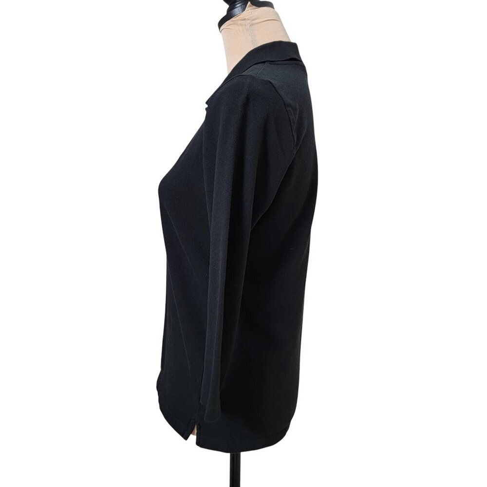 Lauren Ralph Lauren Size M Black 3/4 Sleeve Polo Shirt, Gently Used Condition - Picture 4 of 12